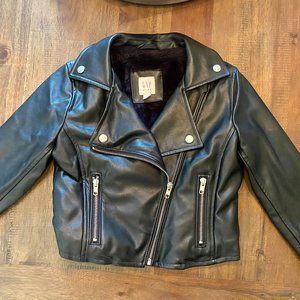 Kids Faux Leather /Faux fur lined Biker Jacket